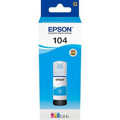 Epson C13T00P240 104 Cyan Ink Bottle (7,500 Pages)-PCR Business Solutions Ltd